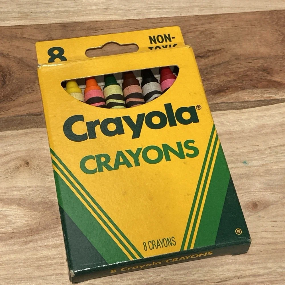 Vintage Crayola Crayons Binney Smith #64 Box Built In Sharpener + B & S 8 Pack